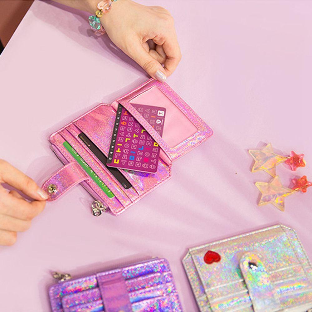 Ví Đựng Thẻ ID / Tiền Xu Mini Bằng Da Laser Đa Năng