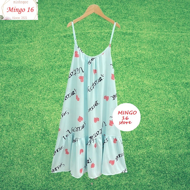 Váy Ngủ 2 Dây Họa Tiết Nhiều Mẫu Chất Vải Lanh Mát Dáng , Freesize | BigBuy360 - bigbuy360.vn
