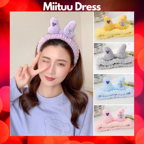 Băng đô rửa mặt nơ thỏ băng đô cài tóc Hàn Quốc skincare vải mềm cao cấp Công chúa xinh xắn cute dễ thương Miituu BDT1