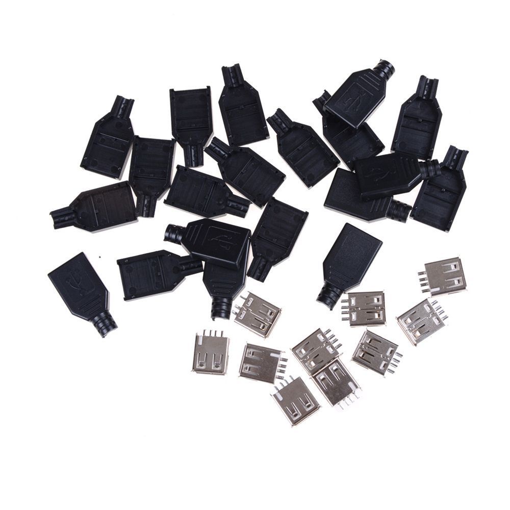 Set 10 đầu kết nối USB với vỏ nhựa 4 pin siêu bền