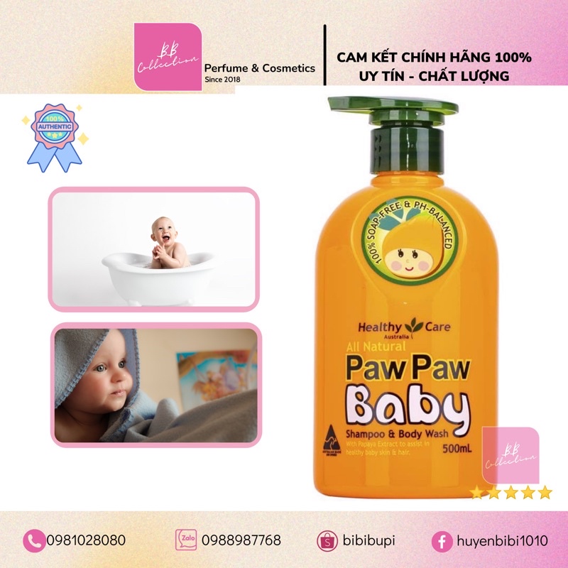 Sữa Tắm Đu Đủ Paw Paw Baby Healthy Care 500ml của Úc, Hàng Chuẩn Úc  Đi Air