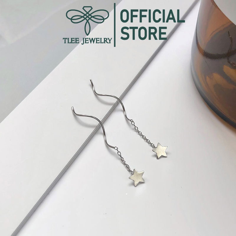 Khuyên tai bạc nữ TLEE tua sao dáng dài nữ tính TleeJewelry B0175