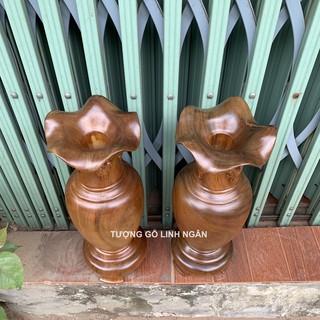 Cặp Lộc bình gỗ cao 40