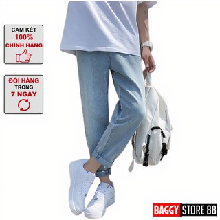 Quần Jean Ống Đứng Xanh Sky Trơn Giá Tốt Tại Baggy Store 88