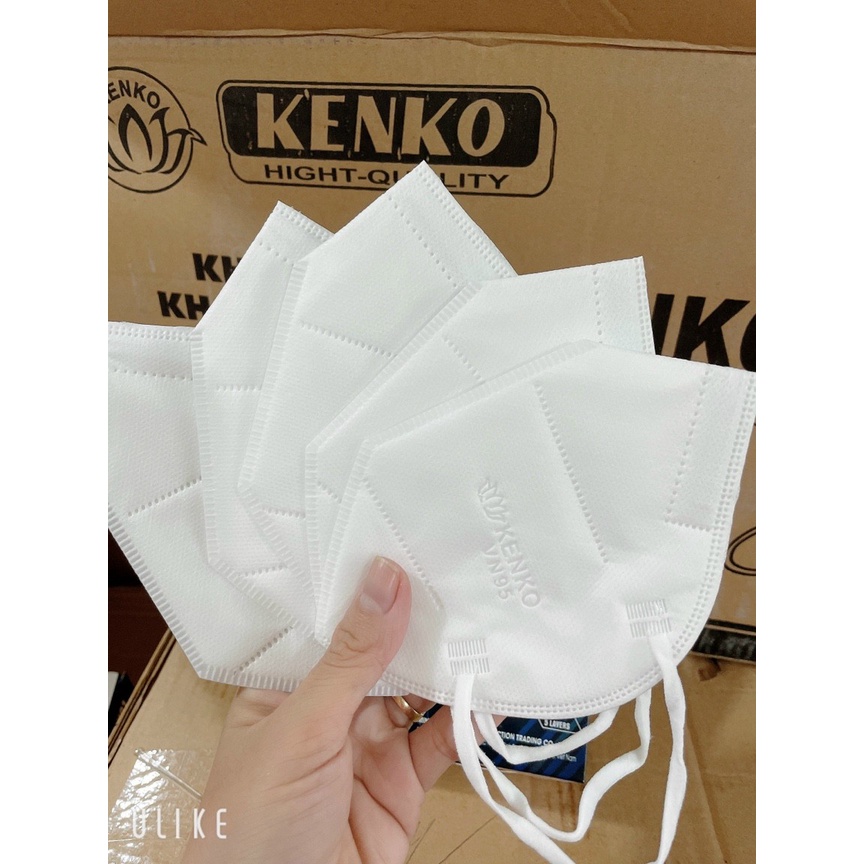1 hộp Khẩu Trang 3D _ 5 LỚP_ KENKO Mask VN95 (Không Van) _ chống bụi mịn PM 2.5 sẵn hàng màu trắng bảo vệ sức khỏe
