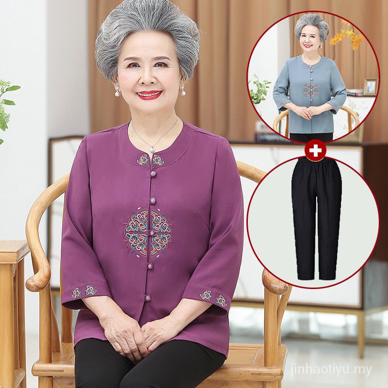 Áo Sơ Mi Mỏng Thời Trang Xuân Hè Cho Phụ Nữ Trung Niên 60-70 - 80 Tuổi