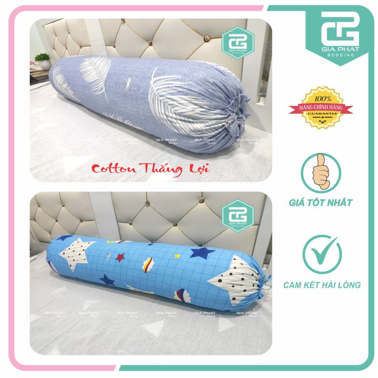 Vỏ gối ôm 35*100 cotton Thắng Lợi ( link 2)