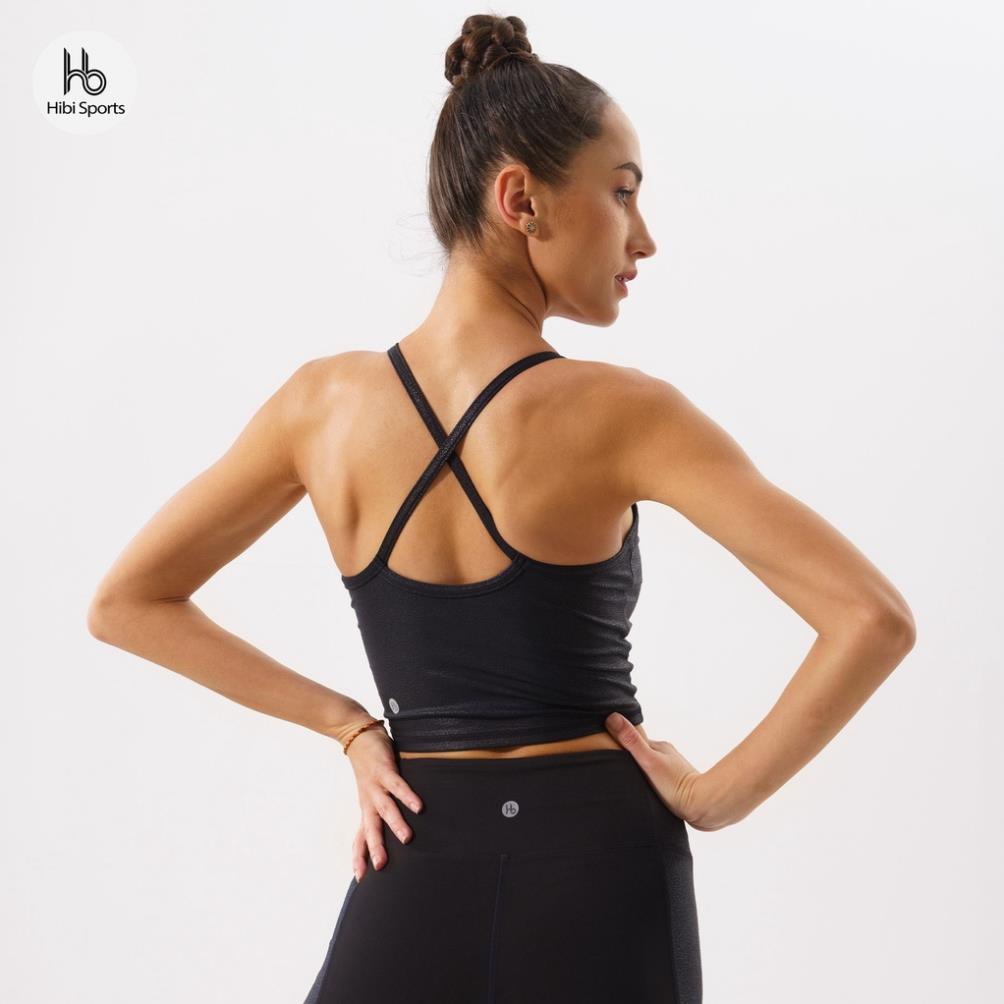 Áo tập Yoga - Gym croptop 2 dây đan chéo Hibi Sports CR806 - Kèm mút nâng ngực Đẹp