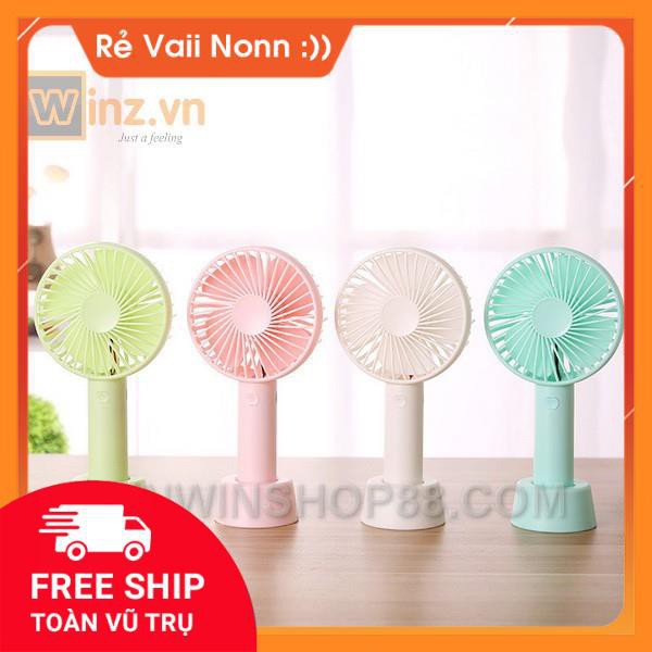 QUẠT CẦM TAY MINI 4 CÁNH SS-2 CÓ ĐẾ ĐỂ BÀN PD36