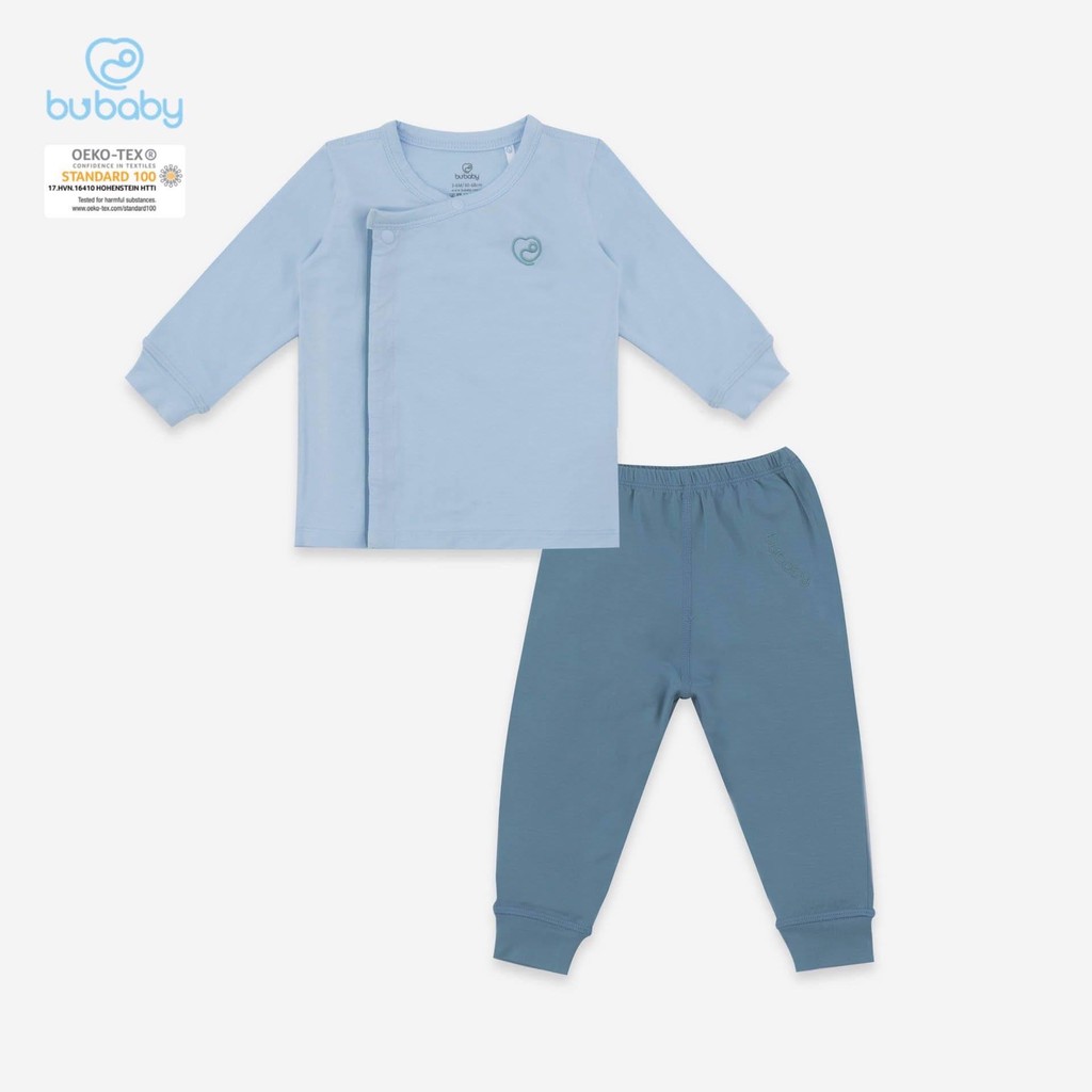 BUBABY - Bộ dài cài lệch Bambus 0m - 9m