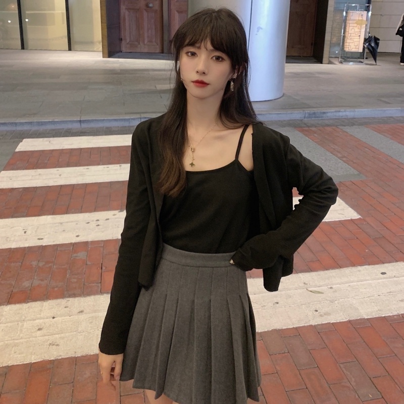 ZHELIHANGFEI Áo Cardigan Tay Dài Lưng Cao Kiểu Dáng Quyến Rũ Dễ Phối Đồ