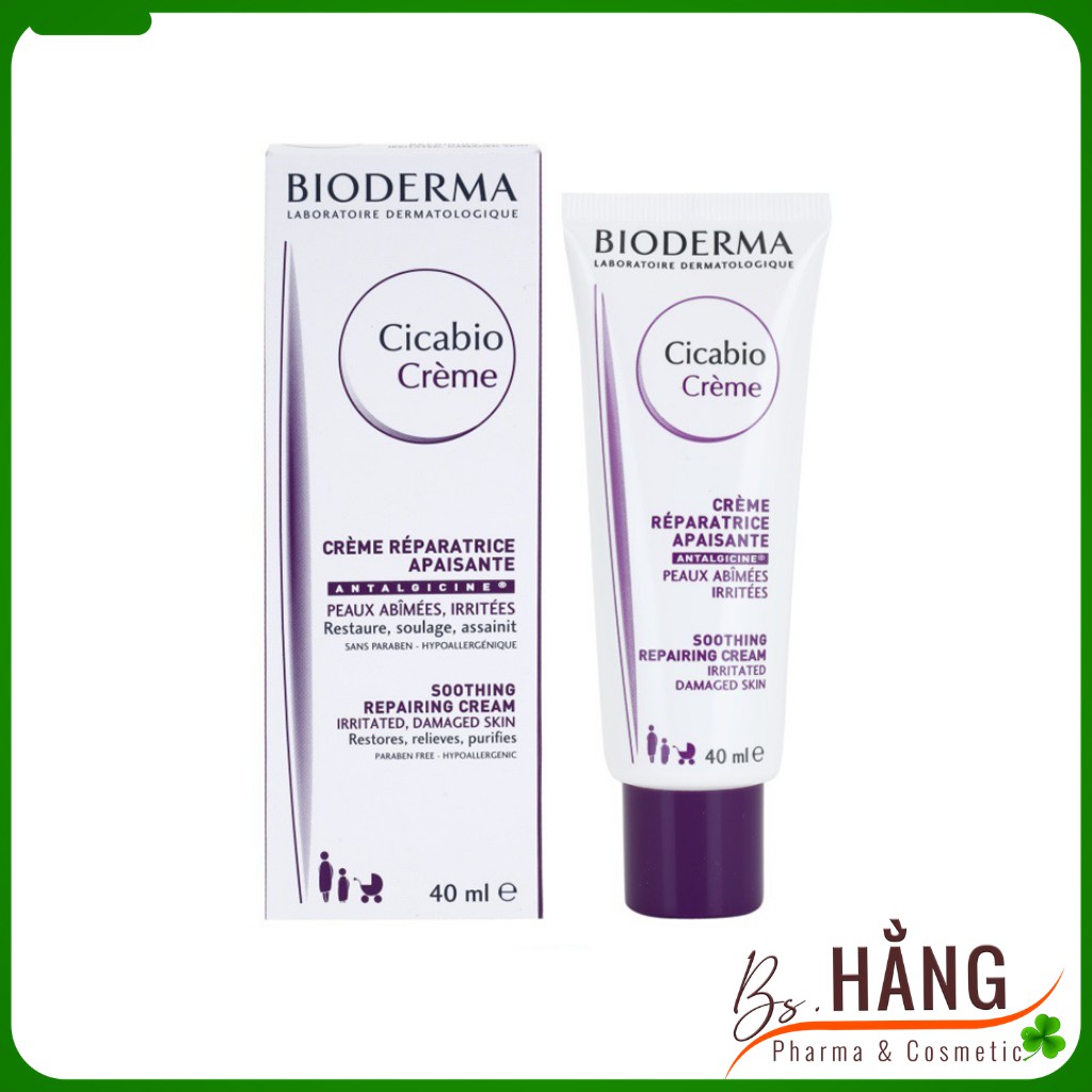 ✅[Chính Hãng] Kem Dưỡng Ẩm, Phục Hồi Da Bioderma Cicabio Cream Bioderma Tím, 40ml