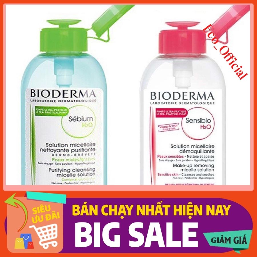 [ Mẫu mới ] Nước Tây Trang BIODERMA Pháp Có Nút Nhấn