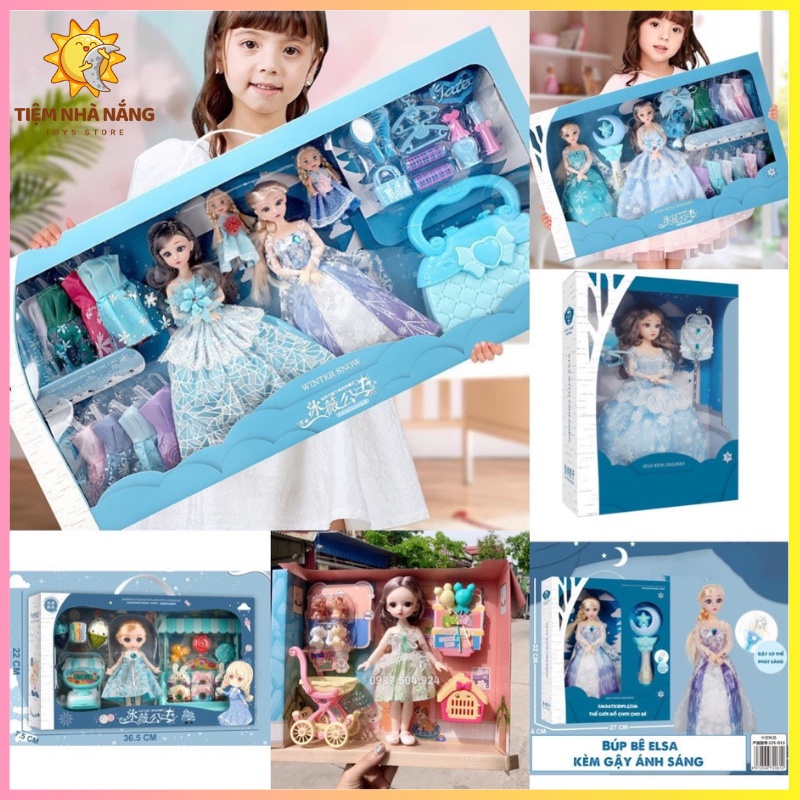 Đồ chơi búp bê công chúa 3D Chibi kèm phụ kiện xe đẩy, chăm sóc thú cưng quà tặng cho bé gái - Tiệm Nhà Nắng