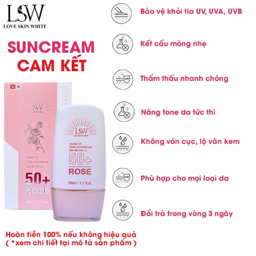 Kem chống nắng bảo vệ và nâng tone da SPF 50+ PA+++ Love Skin White 50ml