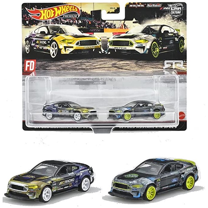 (Premium bánh cao su) Hot Wheels Car Culture Premium 2 Pack Ford Mustang RTR SPEC 5