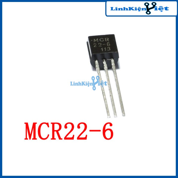Linh kiện bán dẫn Diode MCR22-6 họ SCR điện áp 400V dòng điện 1.5A TO-92