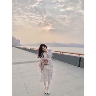 Váy hoa loang dây rút ngực
