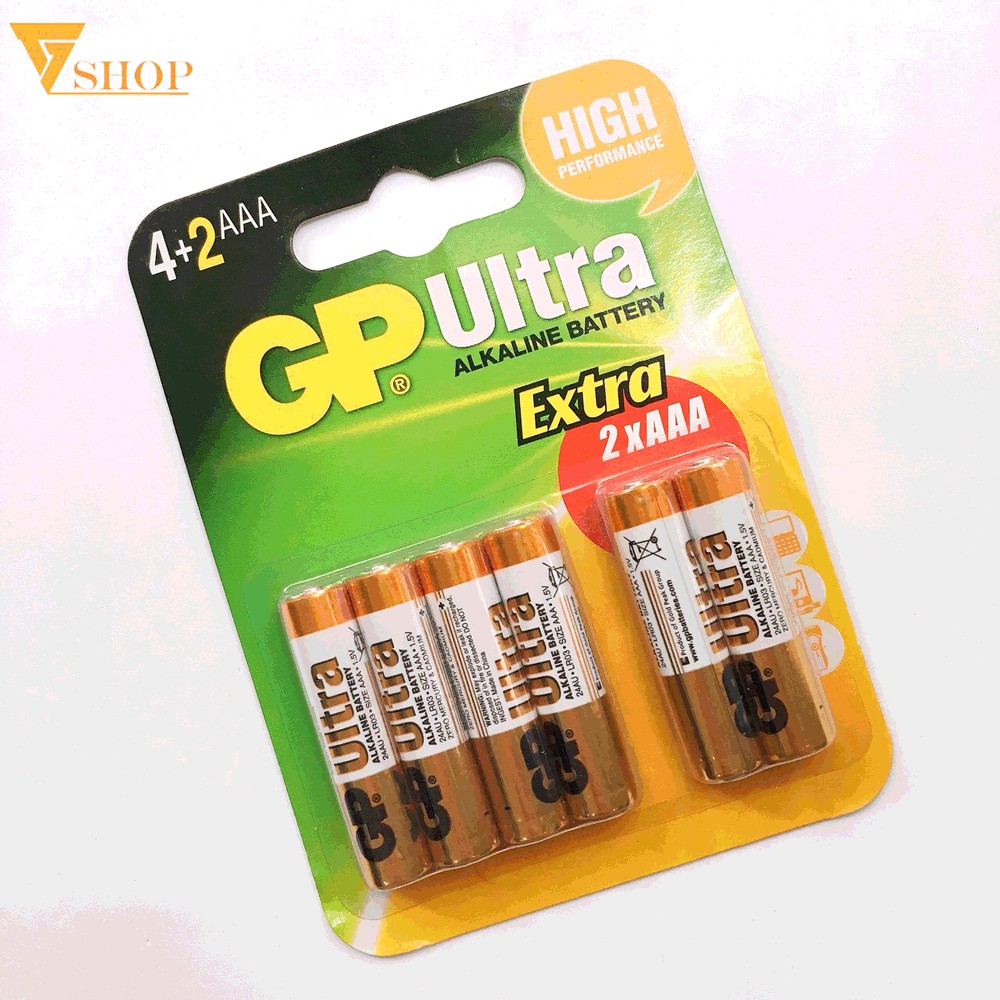Pin GP Alkaline Super AAA vỉ 2 viên, 4 viên, 6 viên, 8 viên hàng chính hãng