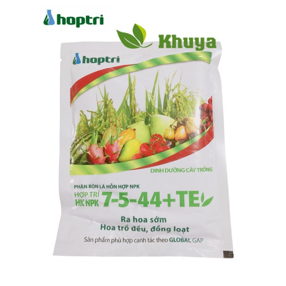 Phân bón Hợp Trí HK NPK 7-5-44+TE gói 250gr Ra hoa sớm Hoa trổ đều đồng loạt