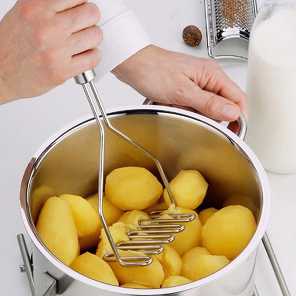 Dụng Cụ Nghiền Khoai Tây Hình Gợn Sóng Bằng Thép Không Gỉ Tiện Dụng Cho Nhà Bếp Mã01