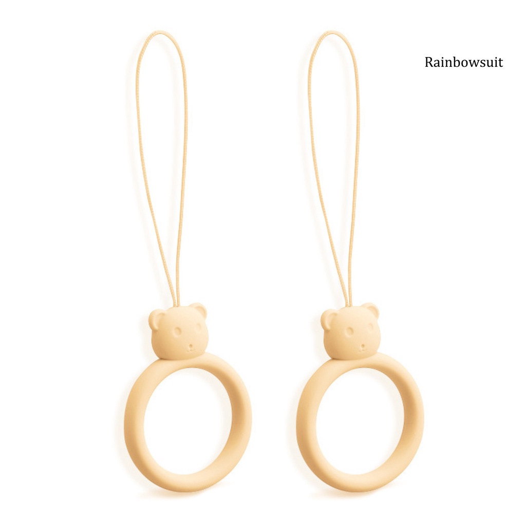 Set 2 Móc Nhẫn Điện Thoại Silicon Hình Gấu Hoạt Hình