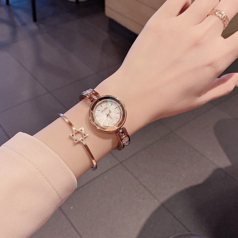 Đồng hồ nữ JA-624D Julius Hàn Quốc dây thép ánh sao dát ngọc (đồng)