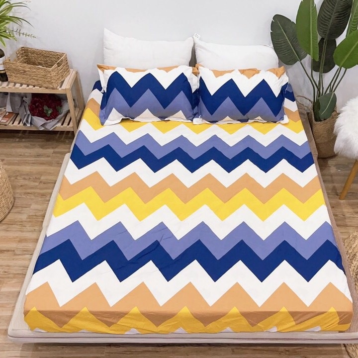 Ga Giường, Drap Giường 3 MónGa Chun Kèm Vỏ Gối Cotton Poly Kích thước theo yêu cầu