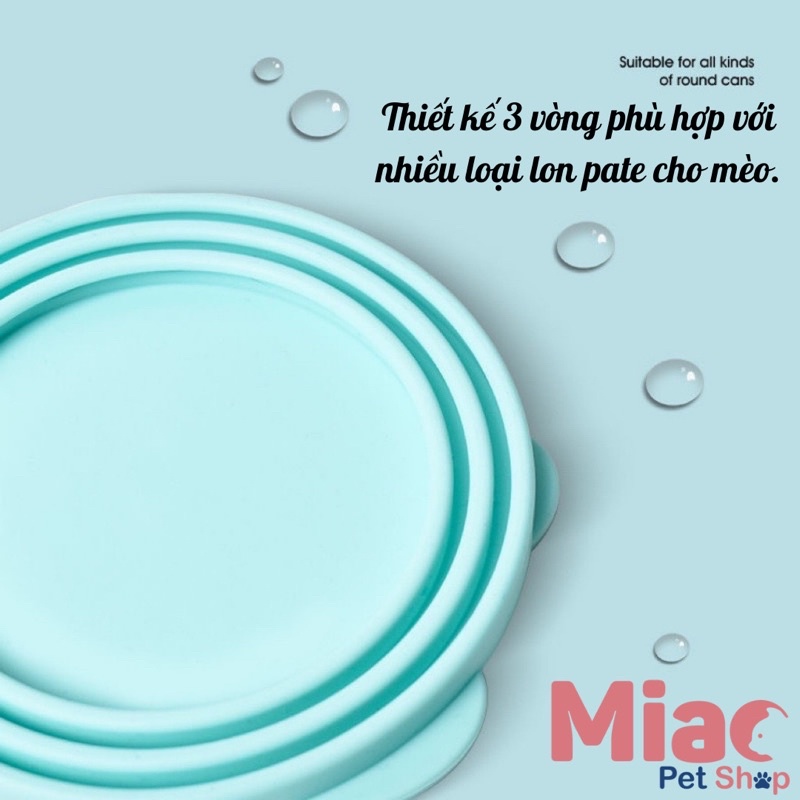 Nắp đậy lon pate Pettneed kèm thìa xúc màu pastel