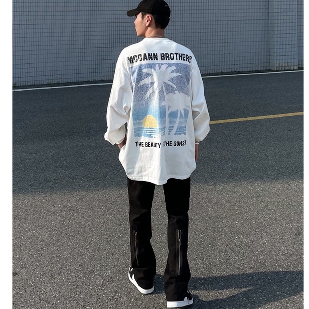 Quần Dài Ống Loe Màu Nâu / Đen Phong Cách Âu Mỹ Cá Tính Cho Nam Size M-3XL