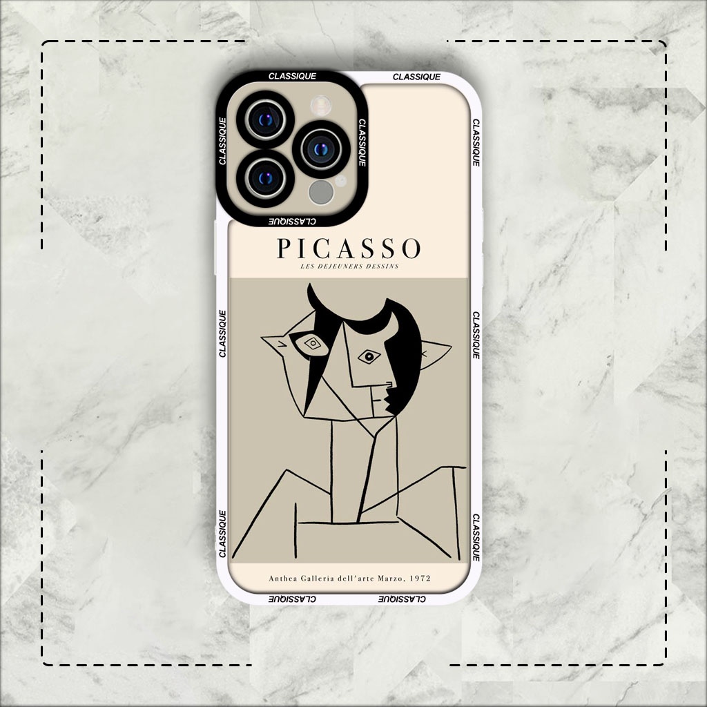 Ốp lưng iphone samsung xiaomi oppo cạnh vuông JM Case Picasso Hội họa