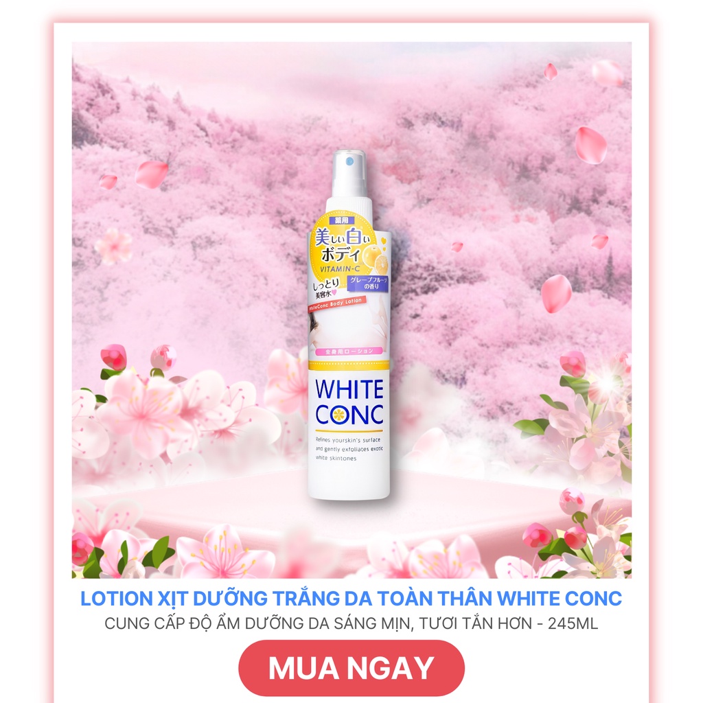 Lotion xịt dưỡng trắng da toàn thân White Conc Body Lotion 245ml