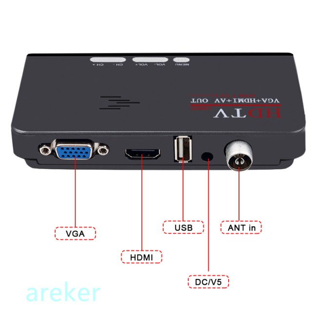 Đầu Thu Tín Hiệu Dvb-T / Dvb-T2 Tv Box Vga Av Cvbs 1080p Hdmi Kỹ Thuật Số Kèm Remote Điều Khiển