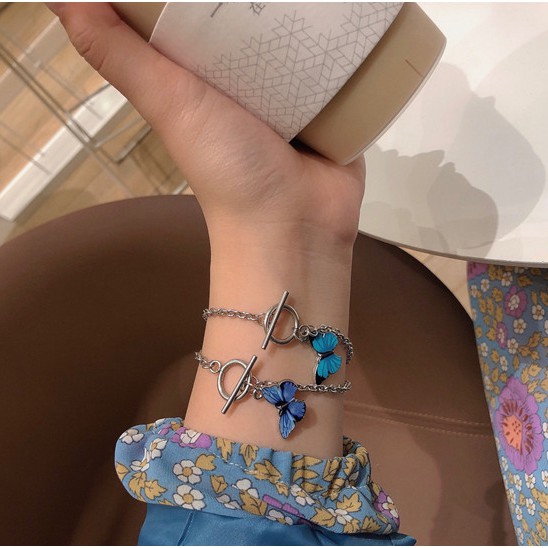 [Mã FAMAYFA giảm 10K đơn 50K] Vòng Đeo Tay Hình Con Bướm Giả Đá Phong Cách Vintage Quý Phái - Lắc Tay Nữ