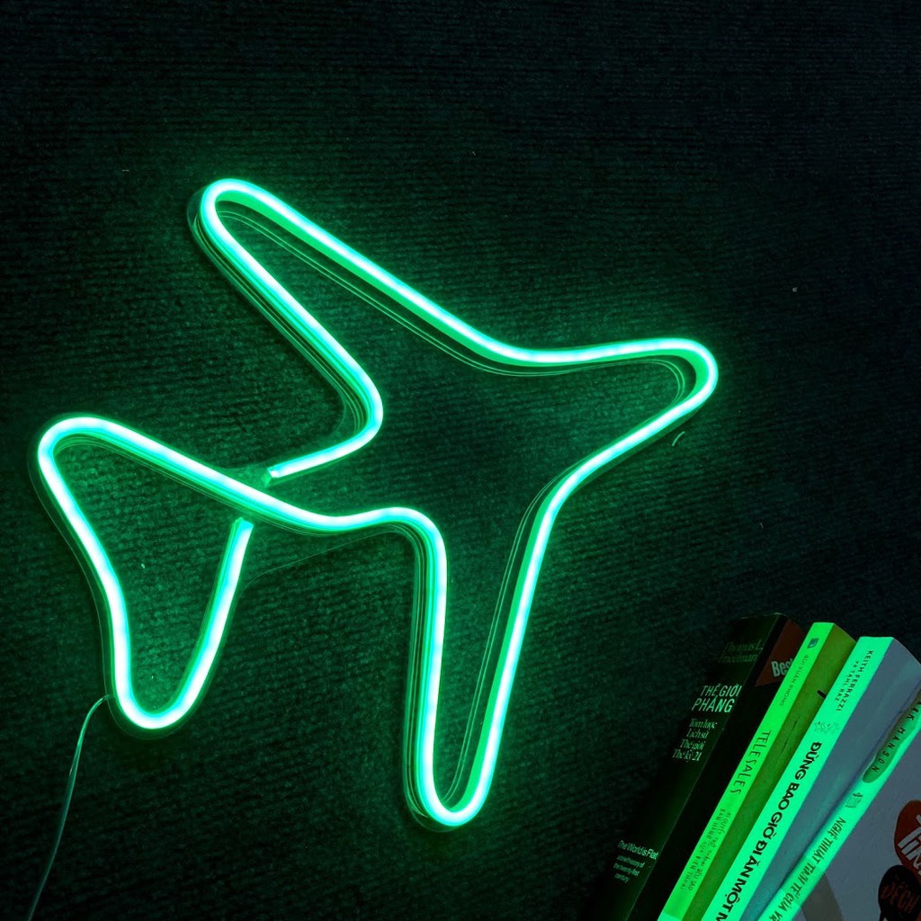 Đèn led Neon trang trí hình Máy Bay | Đèn neon trang trí phòng ngủ, treo tường