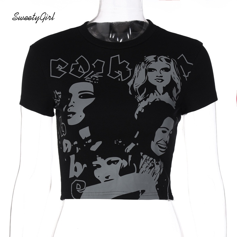 Áo Thun Tay Ngắn Cổ Tròn In Họa Tiết Hoạt Hình Thời Trang Dành Cho Nữ 2022