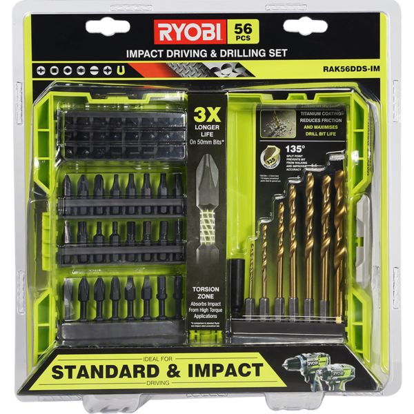 BỘ MŨI KHOAN, VẶN VÍT 56PCS HIỆU RYOBI RAK56DDS-IM