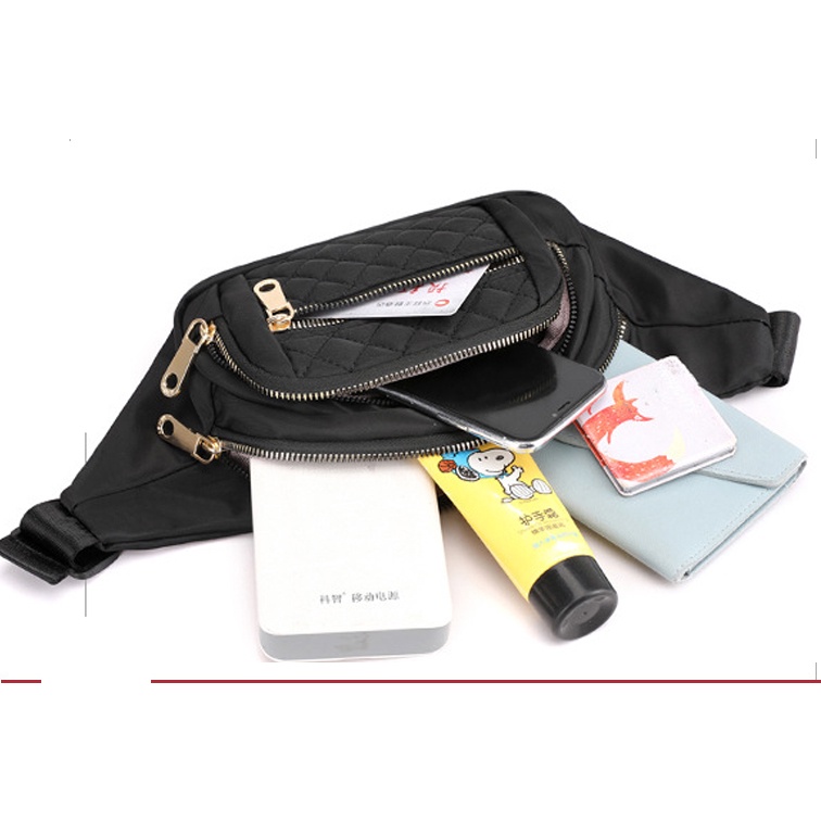 Túi Đeo ChéoTrước Ngực Đeo Hông Bằng Nylon Phong Cách Hàn Quốc