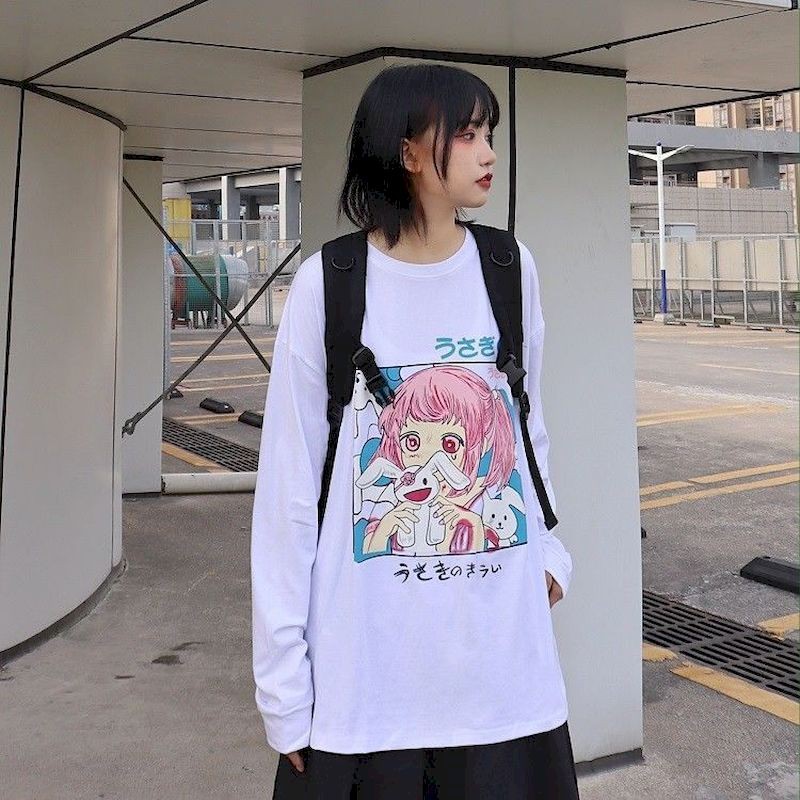 Áo thun dài tay nữ Japanese Pinky Girl , Áo sweater ulzzang Tiger.86 LS36