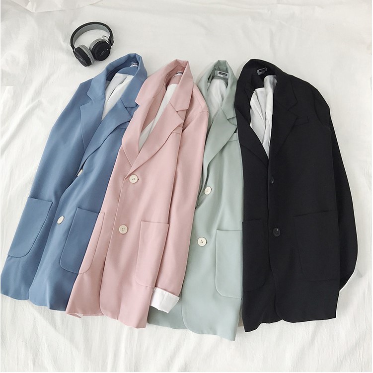 Áo Khoác Blazer Với 4 Màu Tùy Chọn Theo Phong Cách Hàn Quốc Hợp Thời Trang