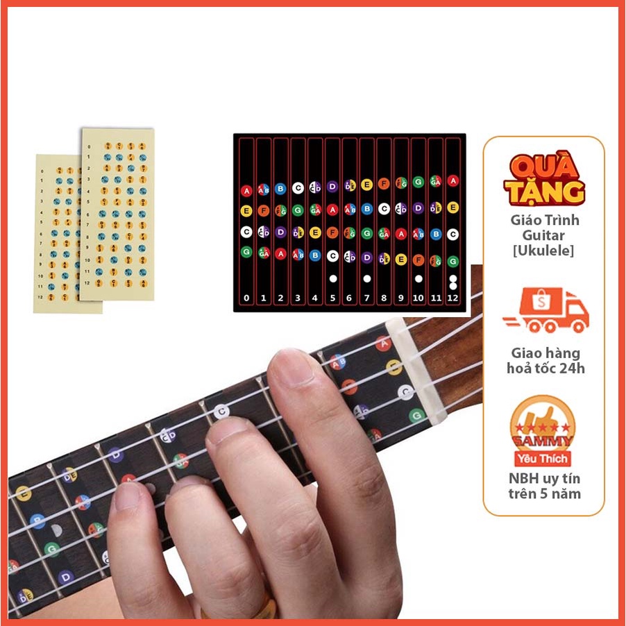 UKULELE NOTE STICKER - MIẾNG DÁN ĐÁNH DẤU VỊ TRÍ NỐT NHẠC TRÊN ĐÀN UKULELE