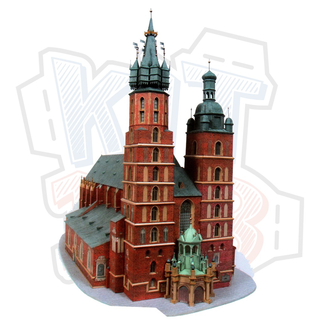Mô hình giấy kiến trúc Kosciol Mariacki Krakow