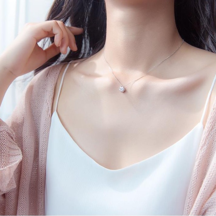 Dây chuyền mạ bạc S925 đính đá zircon thời trang dành cho nữ