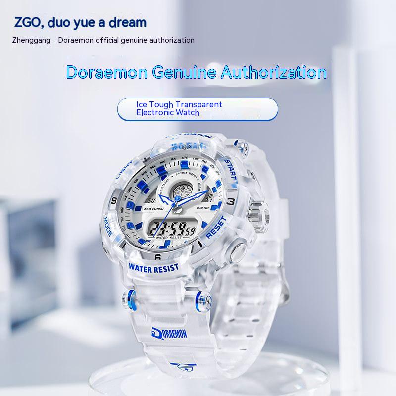 Đồng Hồ Điện Tử Dạ Quang Đa Năng Chống Thấm Nước Hình Doraemon Cho Nam quà sinh nhật đồng hồ sinh viên