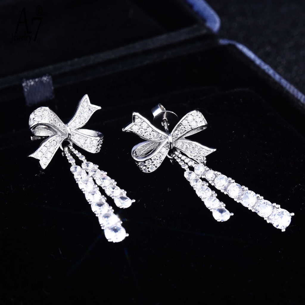 Bông tai mạ bạc 925 hình bướm đính đá toàn bộ