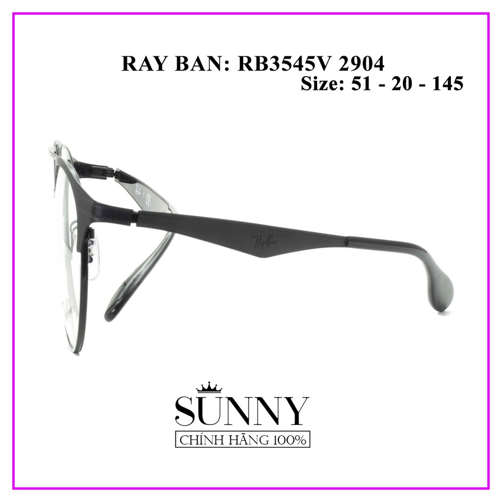 Gọng kính Rayban - RB3545V 2904 - sp chính hãng kèm tem chống hàng giả của bộ công an, thiết kế dễ đeo bảo vệ mắt