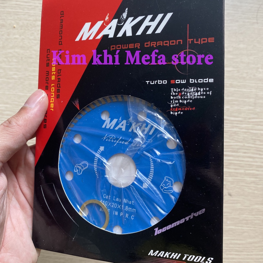(Hộp 10 lưỡi) Lưỡi cắt gạch đa năng Makhi 110x1.8 - Lưỡi cắt bê tông, cắt đá hàng loại I