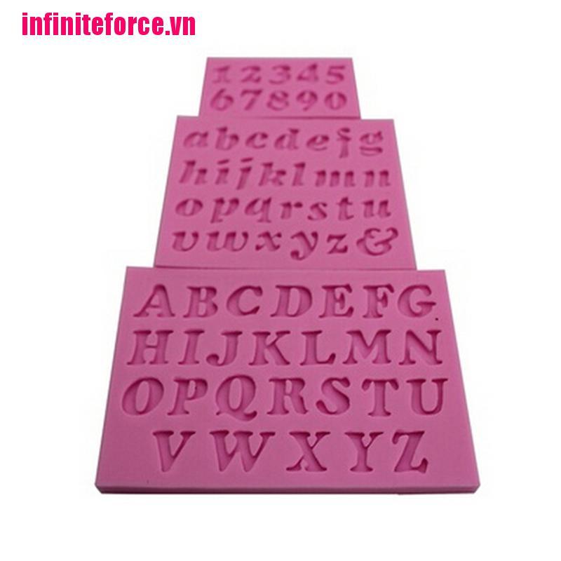 Bộ 3 Khuôn Silicone Làm Bánh Hình Chữ Cái Và Số
