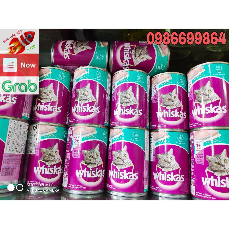 Pate Whiskas cho mèo vị cá ngừ Tuna 1+ Lon 400g