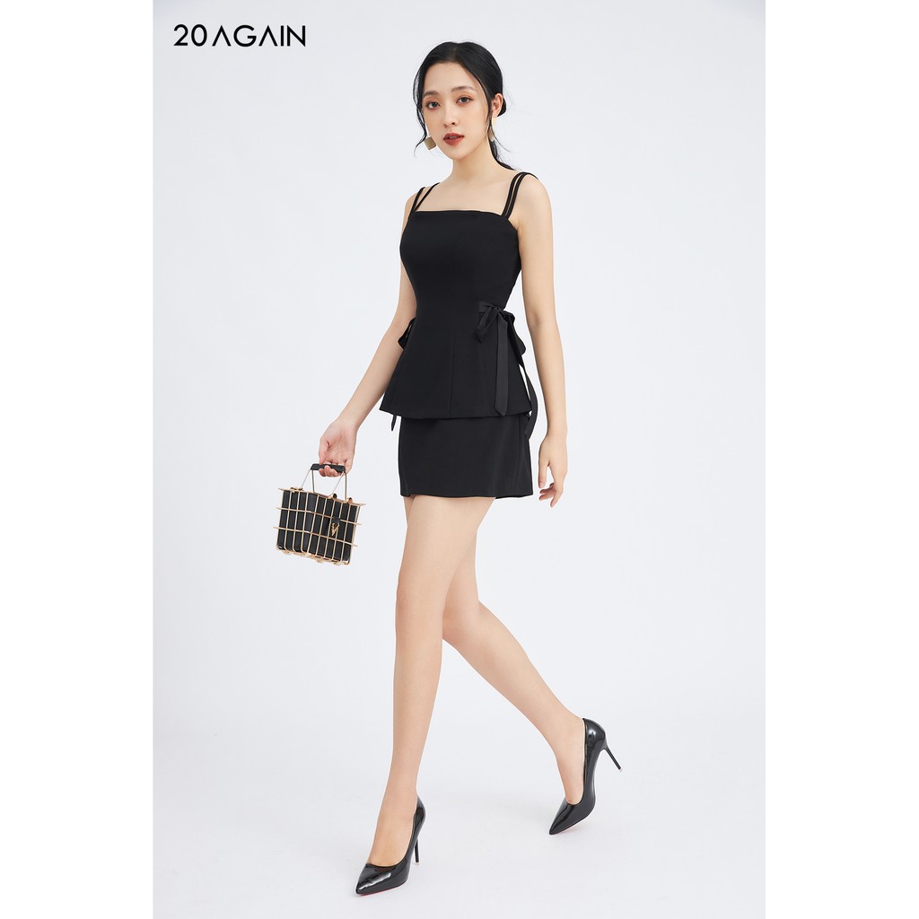 Chân váy A ngắn cạp liền chiết ly - 20 Again - JAA1094